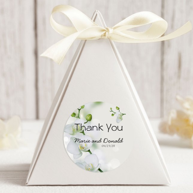 Autocollant Rond Classique Orchidée Élégante Douce (Créateur téléchargé)