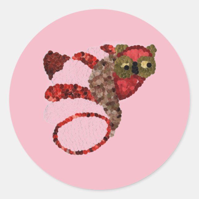 Autocollant rond classique Owl (Devant)