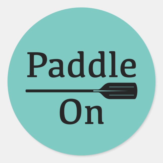 Autocollant rond classique Paddle On Designg (Devant)