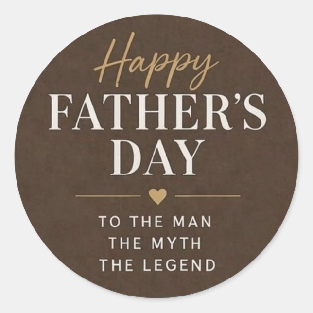 Autocollant Rond Classique Père Légendaire (Devant)