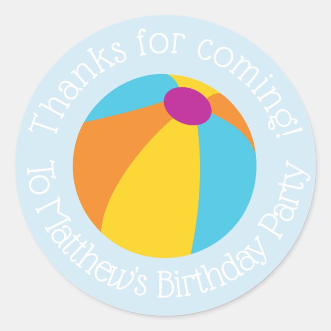 Autocollant Rond Classique pour Fête d'Anniversair (Devant)