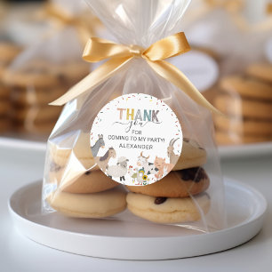 Autocollant rond classique pour fête d'anniversair