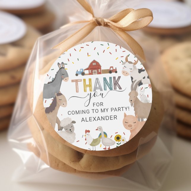 Autocollant rond classique pour fête d'anniversair (Créateur téléchargé)
