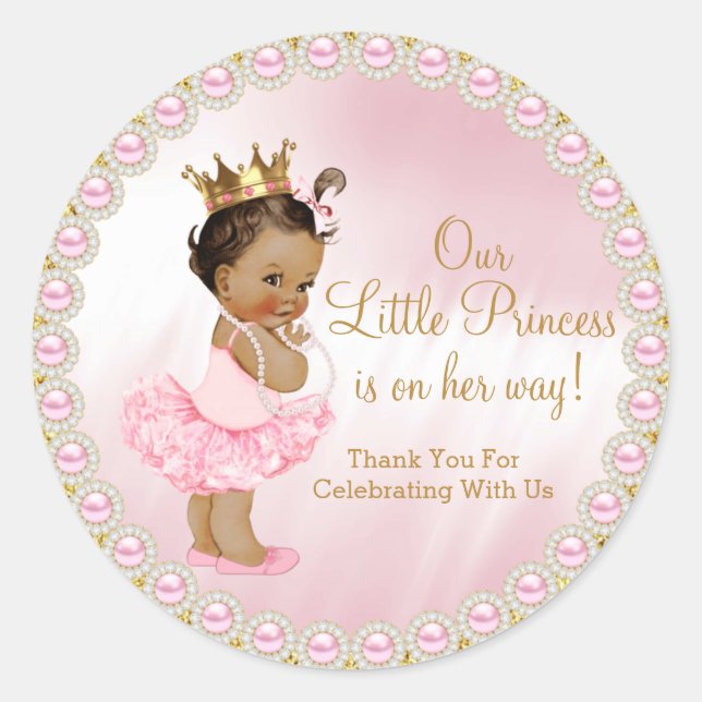 Autocollant rond classique pour la fête de bébé pr (Devant)