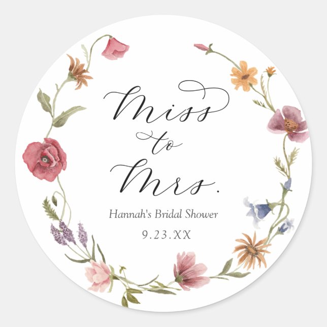 Autocollant rond classique pour la fête prénuptial (Devant)