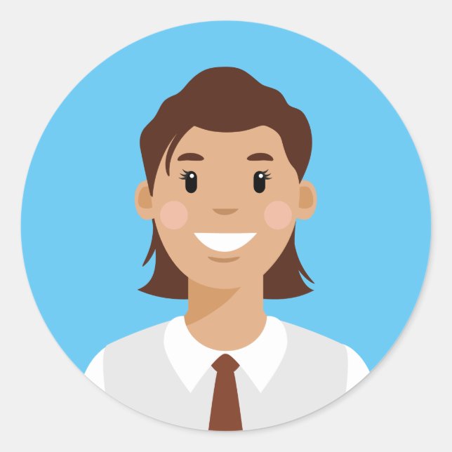 Autocollant rond classique professionnel Avatar (Devant)