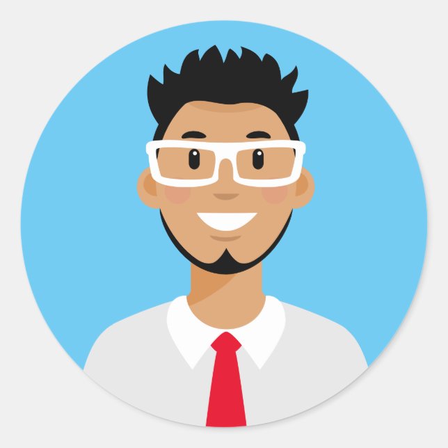 Autocollant rond classique professionnel Avatar (Devant)