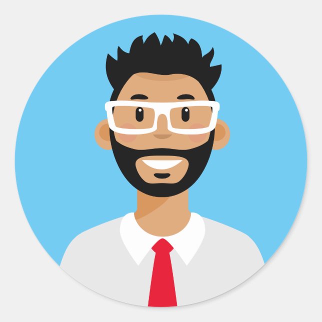 Autocollant rond classique professionnel Avatar (Devant)