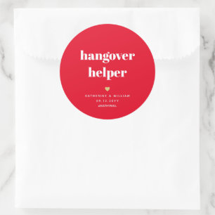 Autocollant rond classique Red Hangover Helper