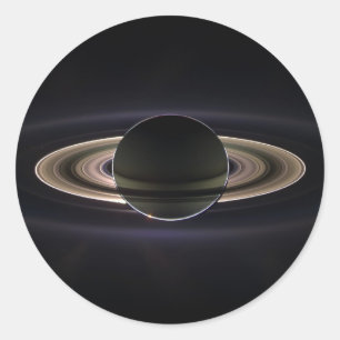 Autocollant rond classique Saturne Aglow