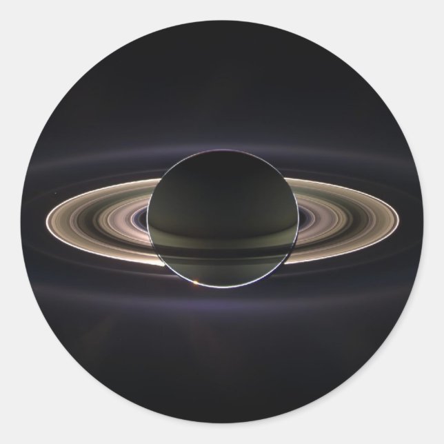 Autocollant rond classique Saturne Aglow (Devant)