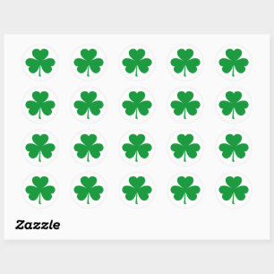 Autocollant rond classique Shamrock