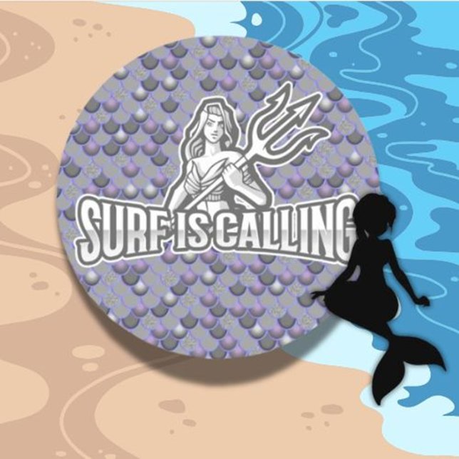 Autocollant Rond Classique Sirène Mignonne Gris (Add a touch of whimsy with this Mermaid Cute Grey Classic Round Sticker)