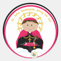 Autocollant rond classique St. John Neumann
