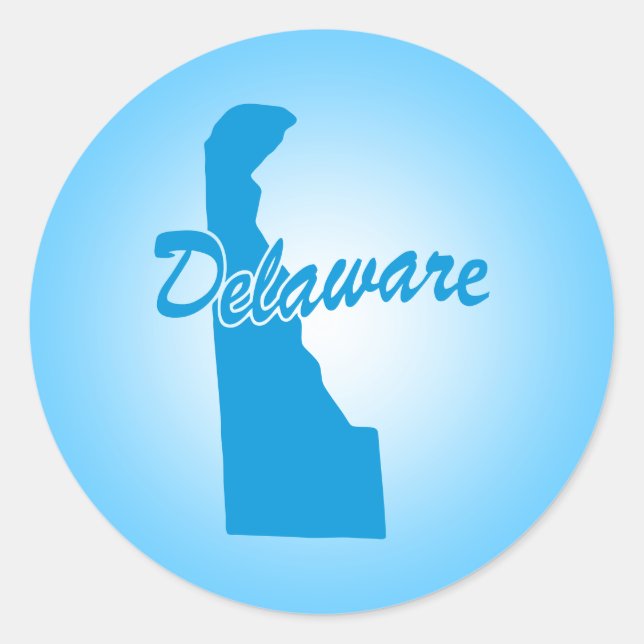 Autocollant rond classique State Delaware (Devant)