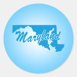 Autocollant rond classique State Maryland