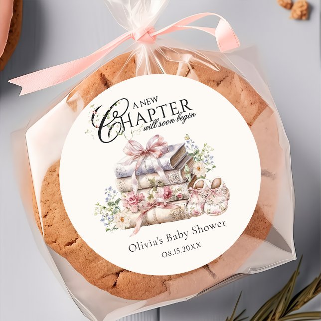 Autocollant rond classique thème livre Merci (Créateur téléchargé)