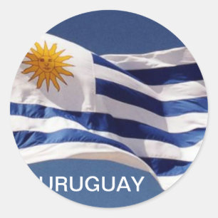 Autocollant rond classique Uruguay
