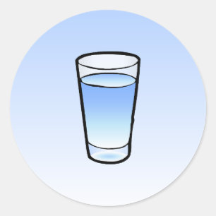 Autocollant Rond Classique Verre d'Eau