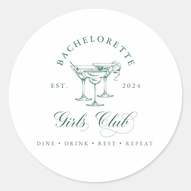 Autocollant Rond Club de Filles à Marier (Devant)