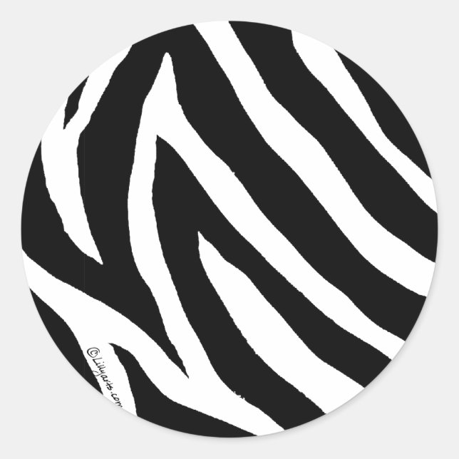 Autocollant rond cool Zebra Stripes (Devant)
