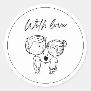 Autocollant Rond d'Amour Sincère