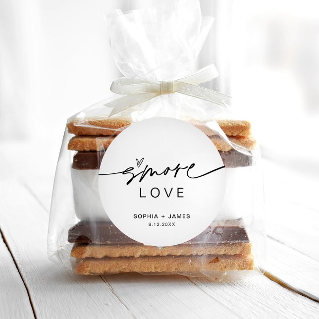 Autocollant rond de 3" EVERLEIGH S'more Love Favor (Créateur téléchargé)
