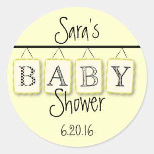 Autocollant rond de baby shower