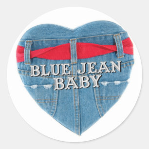 Autocollant rond de bébé de blue-jean