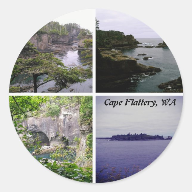 autocollant rond de Cape Flattery (Devant)