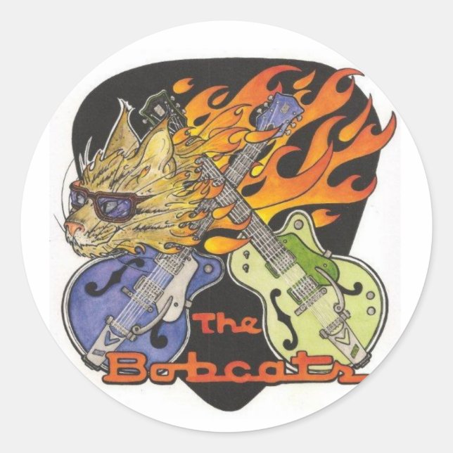 Autocollant rond de chats sauvages (Devant)