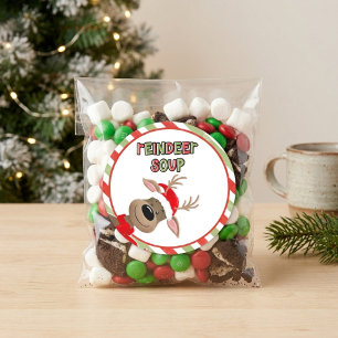 Autocollant Rond de Chocolat Chaud de Noël Soupe d