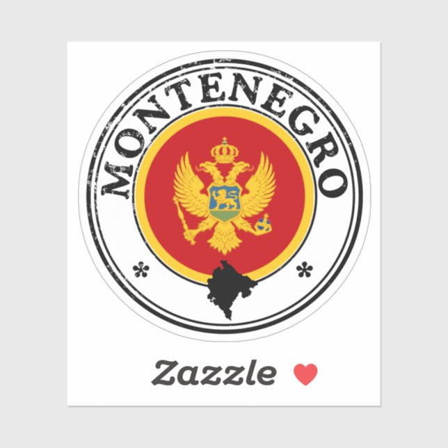 Autocollant Rond de Drapeau de Monténégro pour Ord (Feuille)