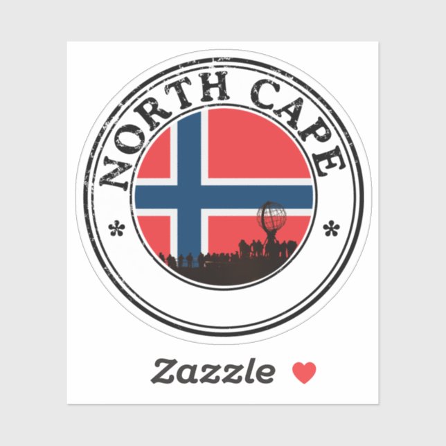 Autocollant Rond de Drapeau de North Cape pour Ord (Feuille)