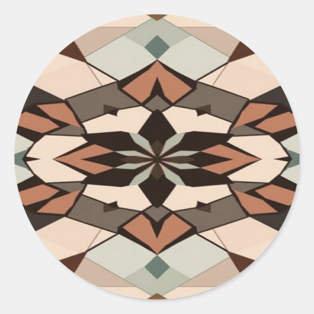 Autocollant rond de géométrie  (Devant)