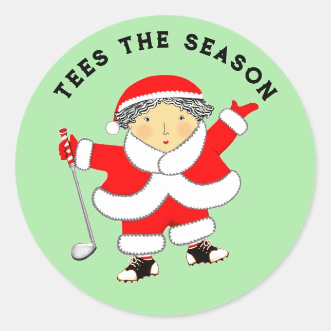 Autocollant rond de Ladies Golf Christmas Classic (Devant)