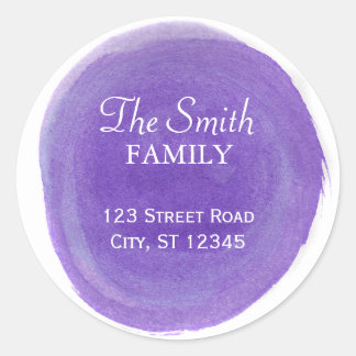 Autocollant rond de l'adresse de retour d'aquarell