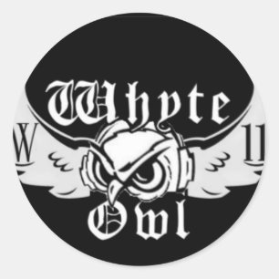 Autocollant rond de logo de hibou de Whyte