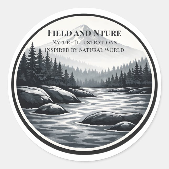 Autocollant rond de logo Field et Nature (Devant)