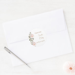Autocollant rond de mariage bohème espagnol