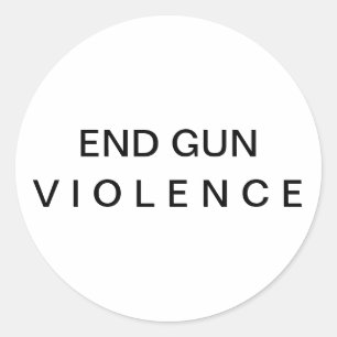 Autocollant rond de message de fin de violence arm