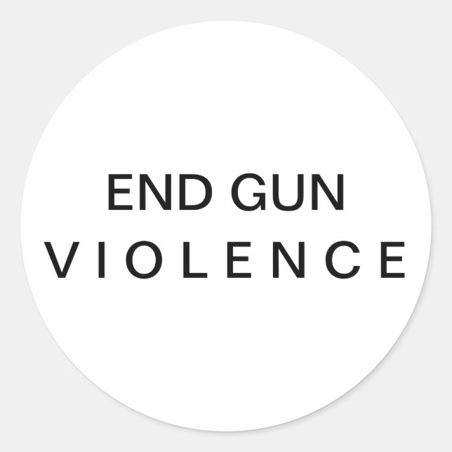 Autocollant rond de message de fin de violence arm (Devant)