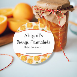 Autocollant rond de mise en conserve orange Fruit