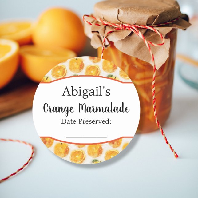 Autocollant rond de mise en conserve orange Fruit (Créateur téléchargé)