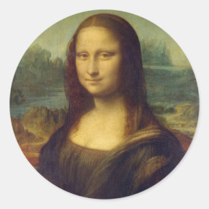 Autocollant rond de Mona Lisa