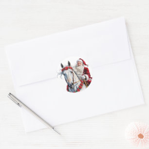 Autocollant rond de Noël pour les amoureux des che
