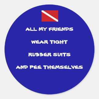 Autocollant rond de pipi #1 de plongeur