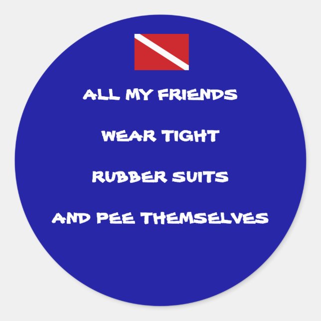 Autocollant rond de pipi #1 de plongeur (Devant)