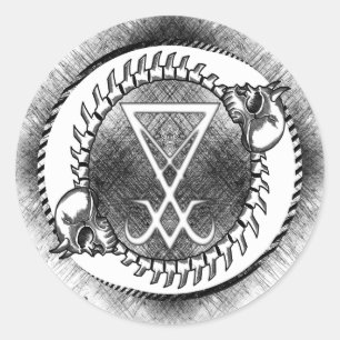 Autocollant rond de sigil de Lucifer