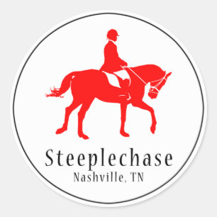 Autocollant rond de silhouette (rouge)